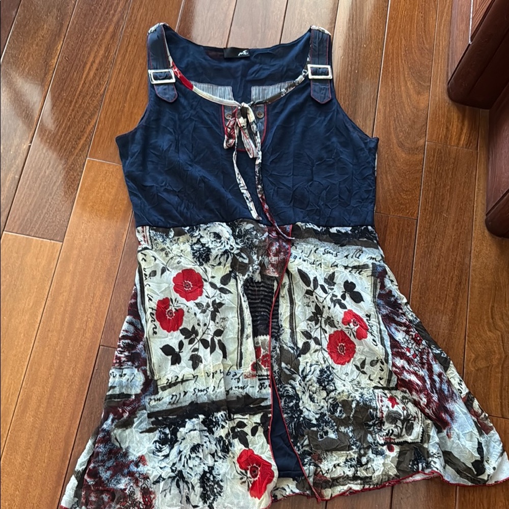 Vibrant Blue and Red Mini Dress